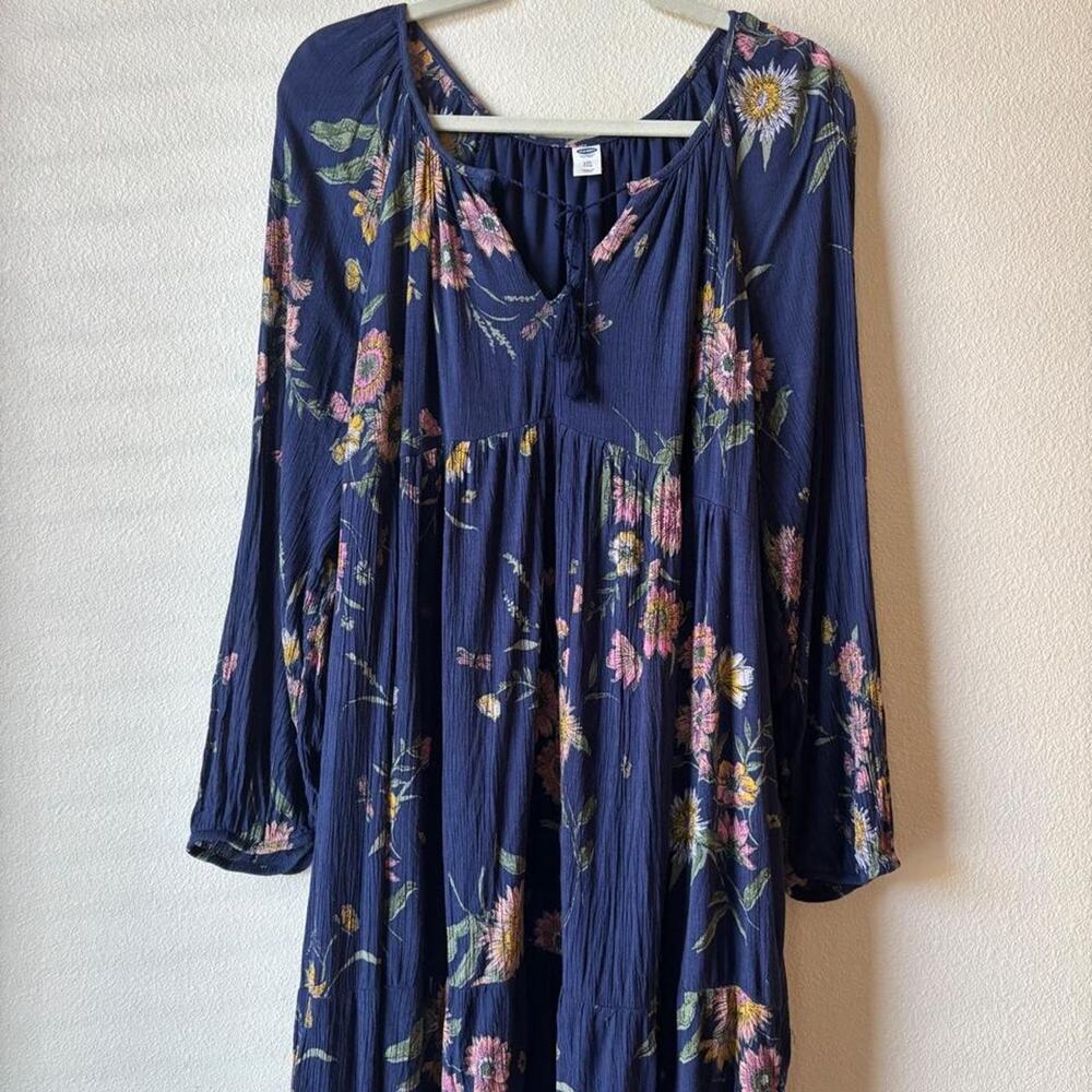 Old Navy Blue Flowy Floral Boho Fairy Cottagecore Mini Dress